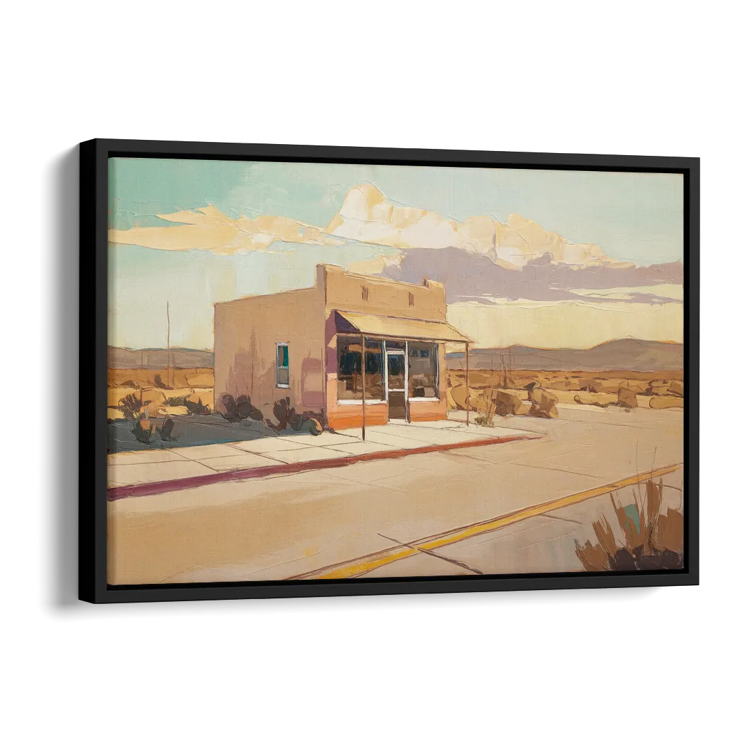 Marfa Roadside Charm Side - Black Canvas Wall Art