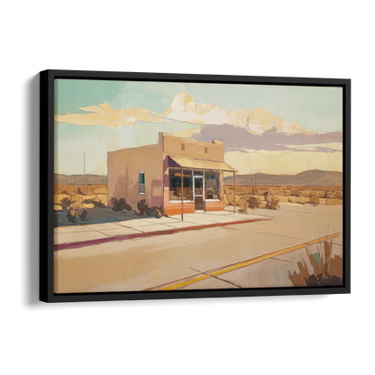 Marfa Roadside Charm Side - Black Canvas Wall Art