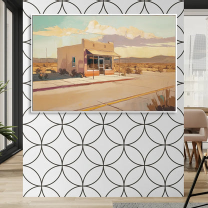 Marfa Roadside Charm Living Room - White Canvas Wall Art