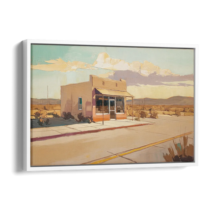 Marfa Roadside Charm Side - White Canvas Wall Art