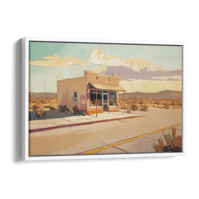 Marfa Roadside Charm Side - White Canvas Wall Art
