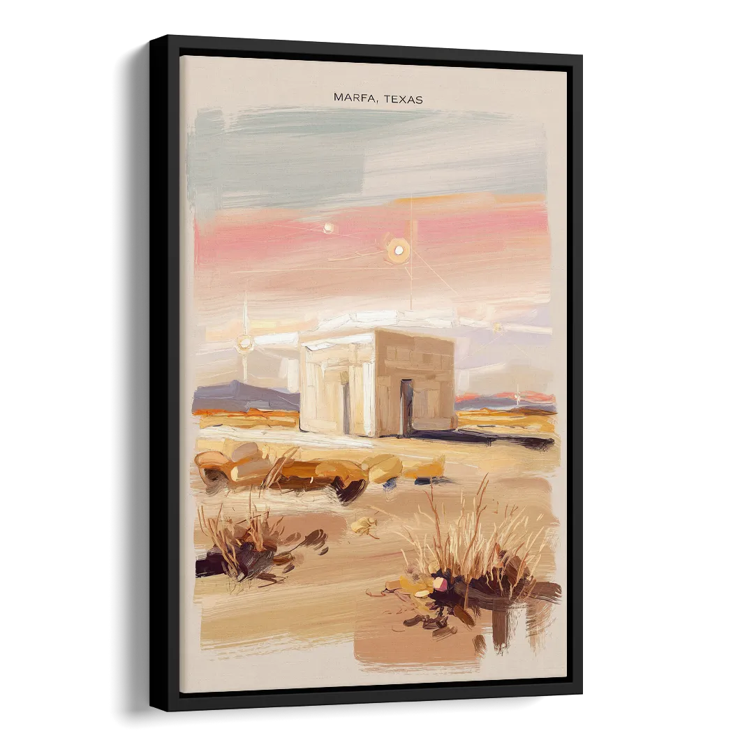 Marfa Scenic Beauty Side - Black Canvas Wall Art