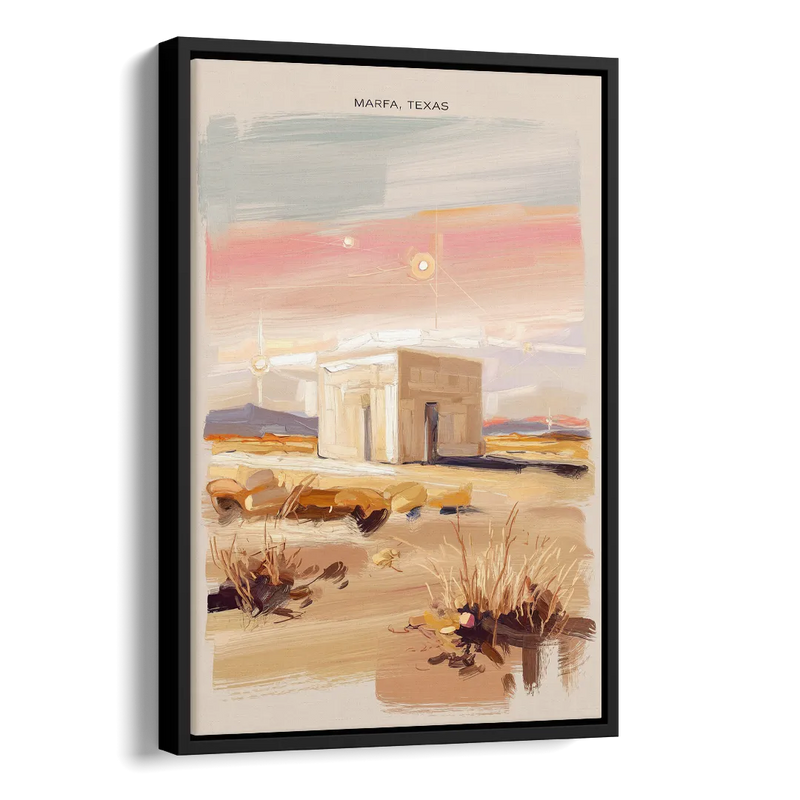 Marfa Scenic Beauty Side - Black Canvas Wall Art