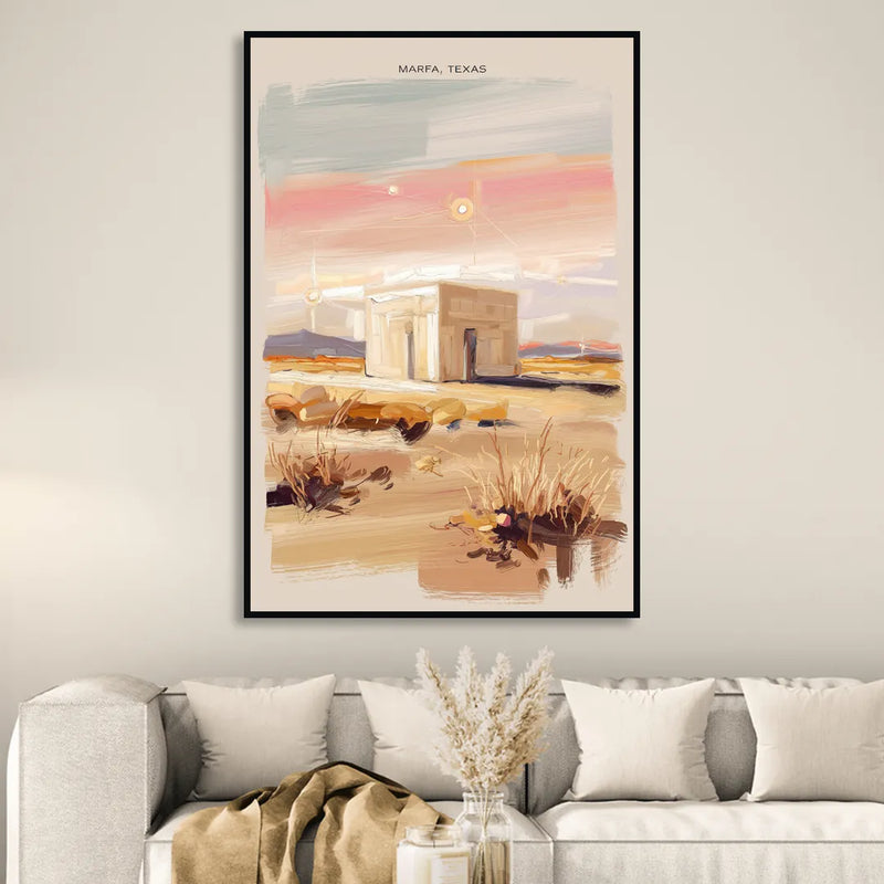 Marfa Scenic Beauty Living Room - Black Canvas Wall Art