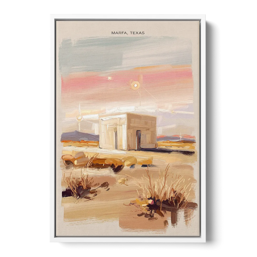 Marfa Scenic Beauty Front - White Canvas Wall Art
