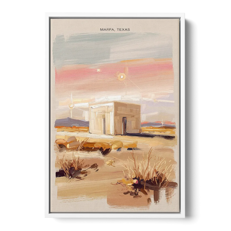 Marfa Scenic Beauty Front - White Canvas Wall Art
