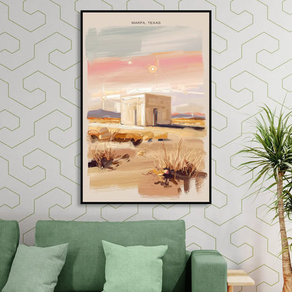 Marfa Scenic Beauty Sitting Room - Black Canvas Wall Art