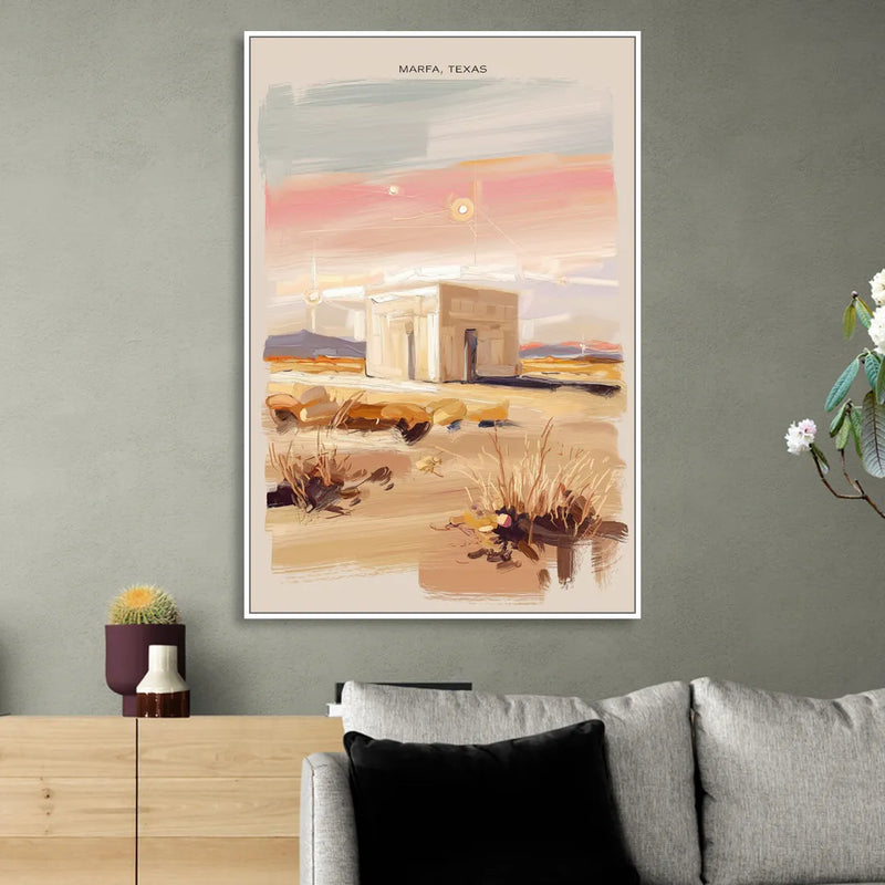 Marfa Scenic Beauty Sitting Room - White Canvas Wall Art