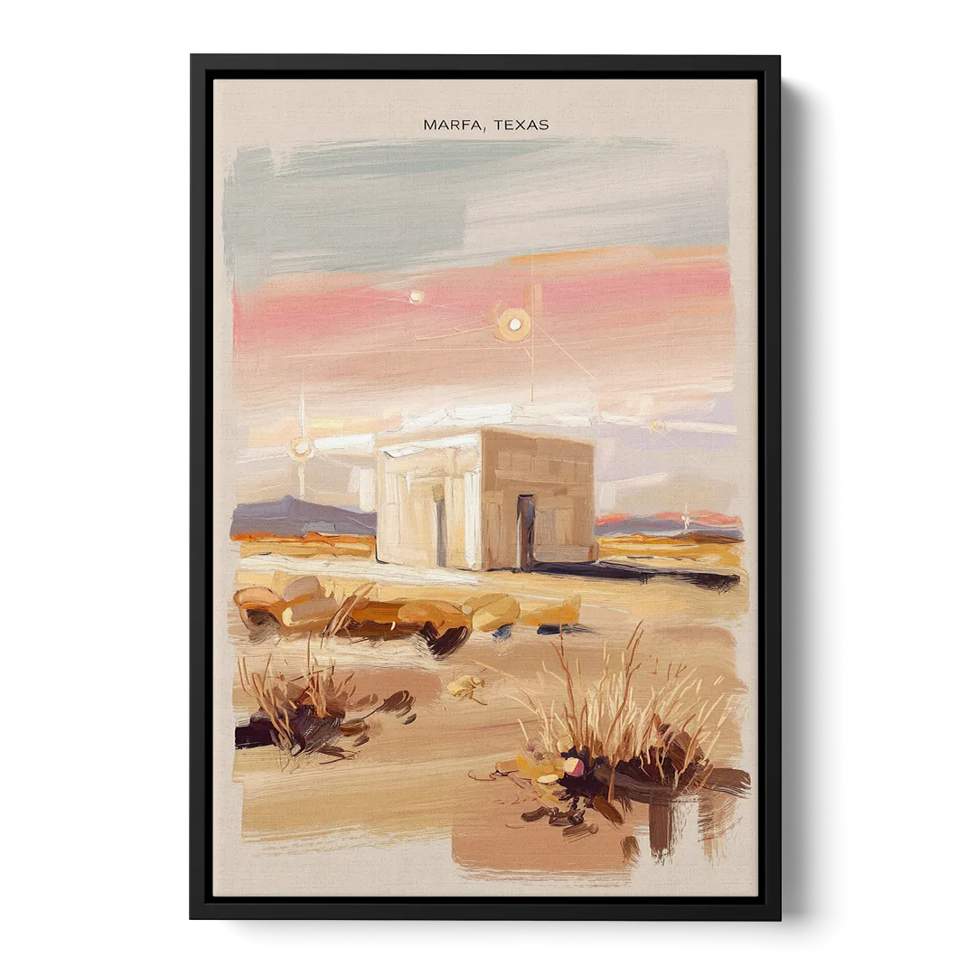 Marfa Scenic Beauty Front - Black Canvas Wall Art