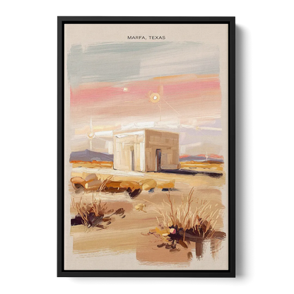Marfa Scenic Beauty Front - Black Canvas Wall Art