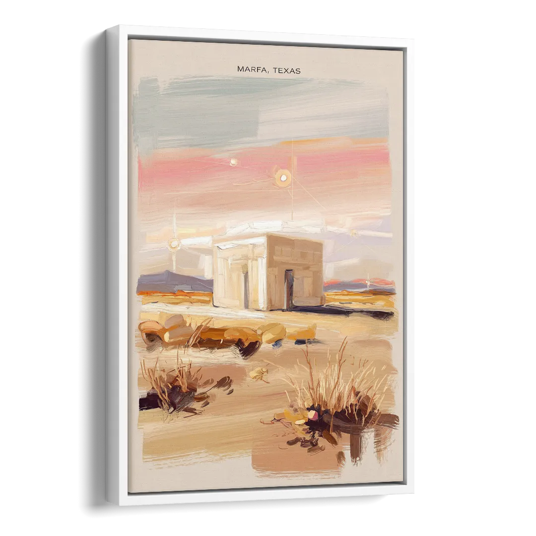 Marfa Scenic Beauty Side - White Canvas Wall Art