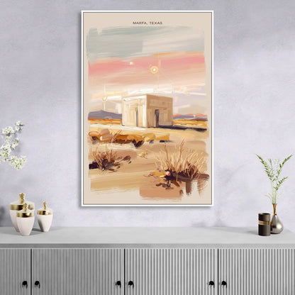 Marfa Scenic Beauty Living Room - White Canvas Wall Art