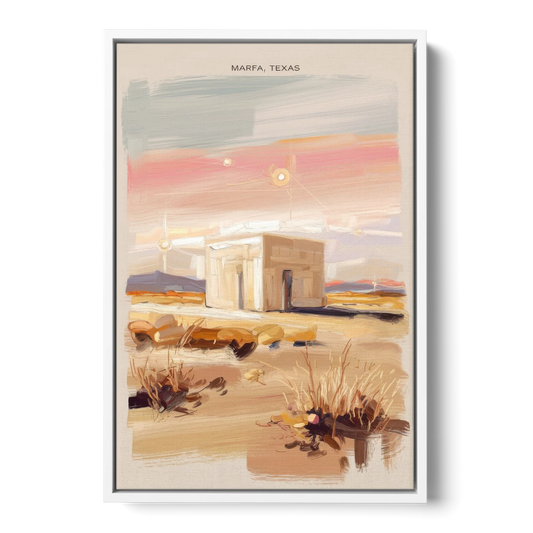 Marfa Scenic Beauty - White Framed Canvas Wall Art - Front