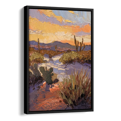 Marfa Sunset Glow Side - Black Canvas Wall Art