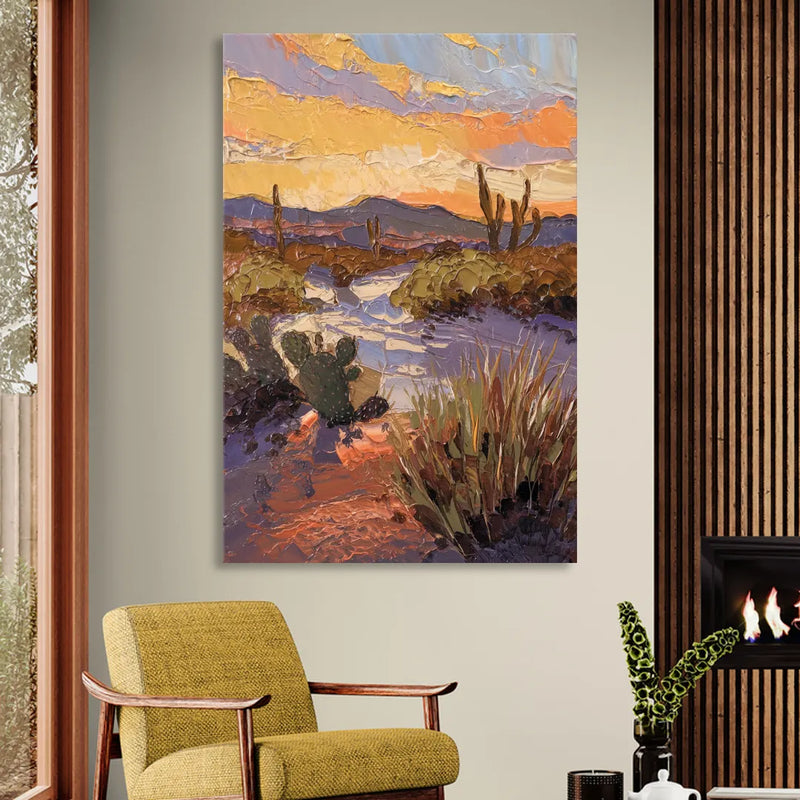 Marfa Sunset Glow Sitting Room - Canvas Wall Art