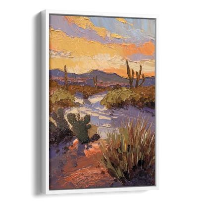 Marfa Sunset Glow Side - White Canvas Wall Art