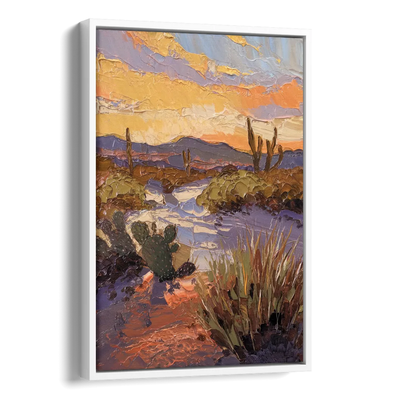 Marfa Sunset Glow Side - White Canvas Wall Art