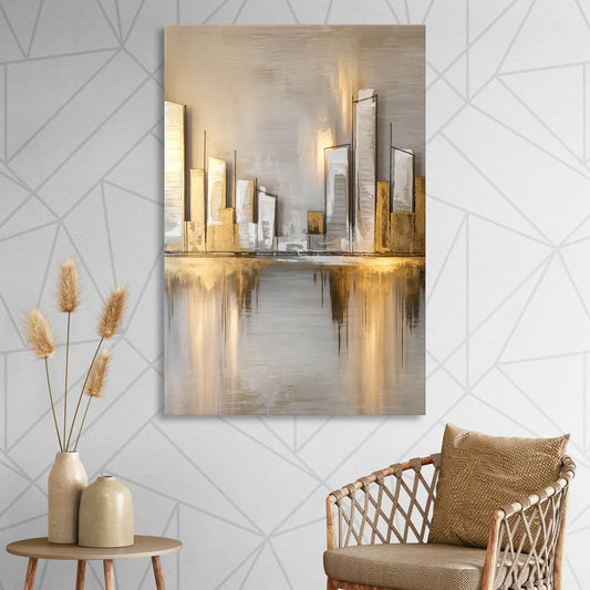 Marietta Abstract Cityscape Living Room - Canvas Wall Art