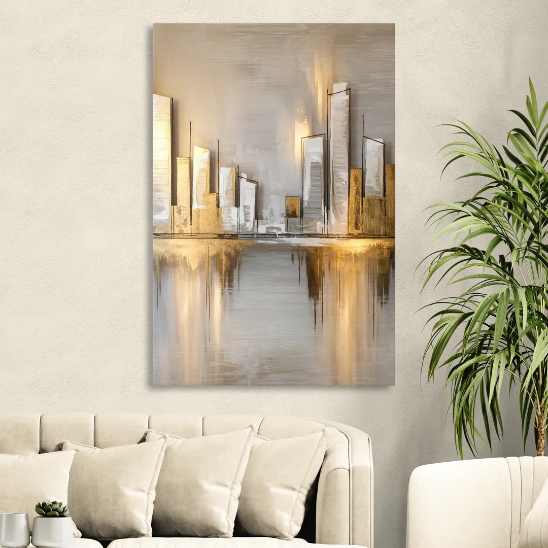 Marietta Abstract Cityscape Sitting Room - Canvas Wall Art
