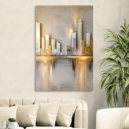 Marietta Abstract Cityscape Sitting Room - Canvas Wall Art