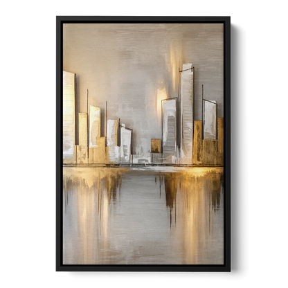 Marietta Abstract Cityscape Front - Black Canvas Wall Art
