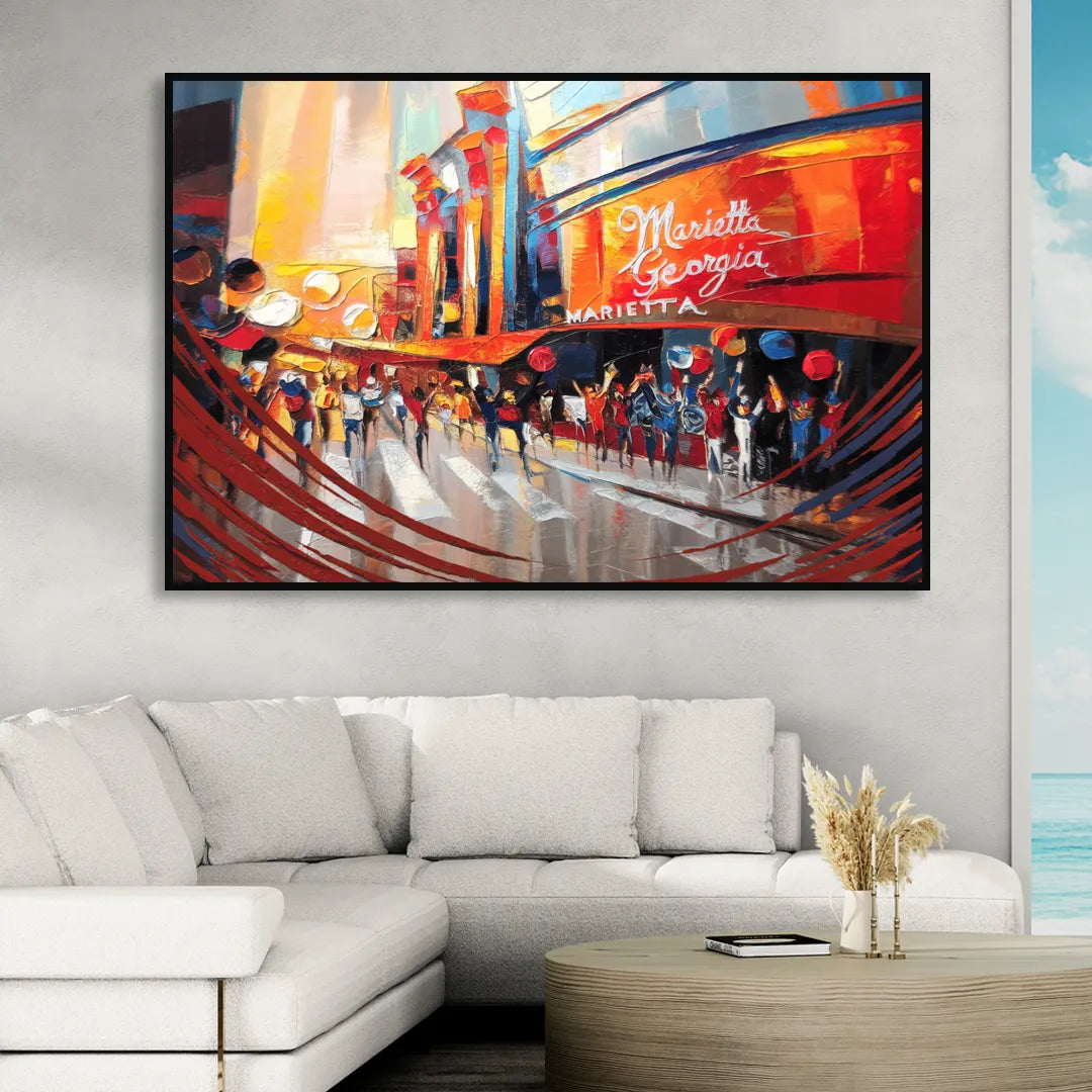 Marietta Braves Fan Tribute Sitting Room - Black Canvas Wall Art