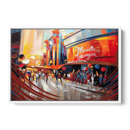 Marietta Braves Fan Tribute Front - White Canvas Wall Art