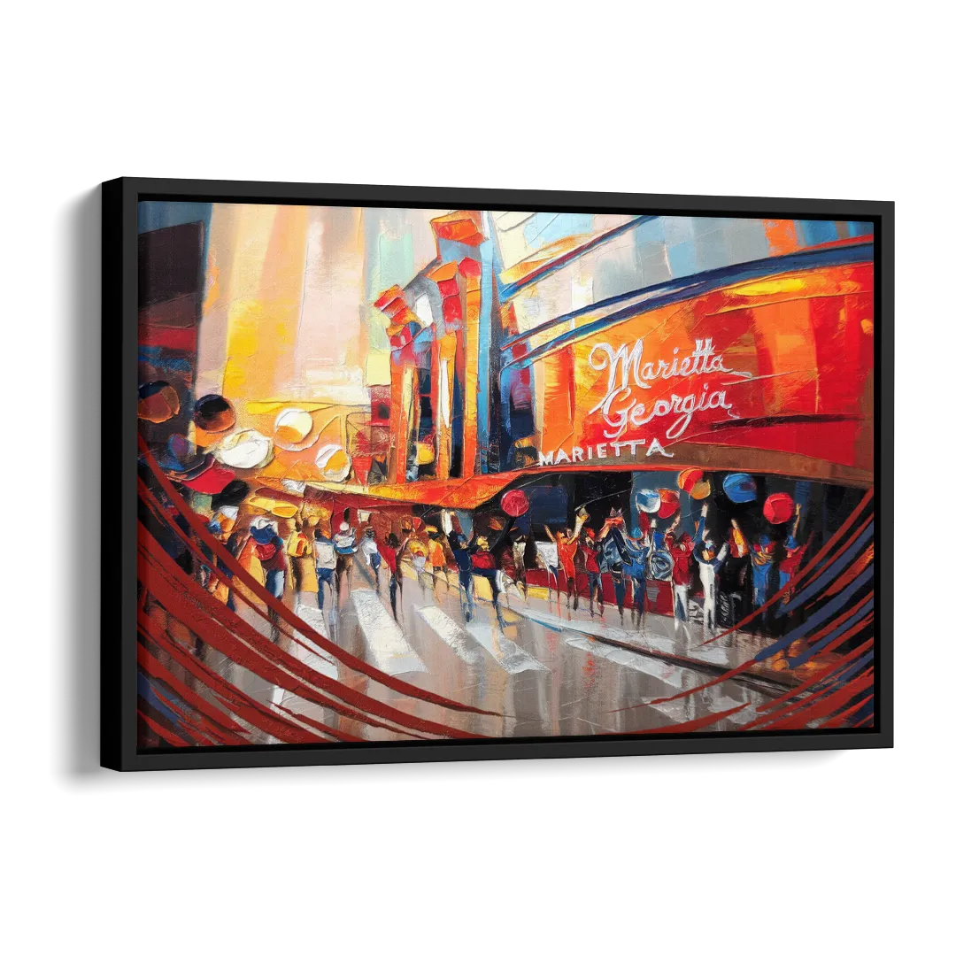 Marietta Braves Fan Tribute Side - Black Canvas Wall Art