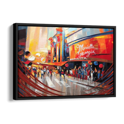 Marietta Braves Fan Tribute Side - Black Canvas Wall Art