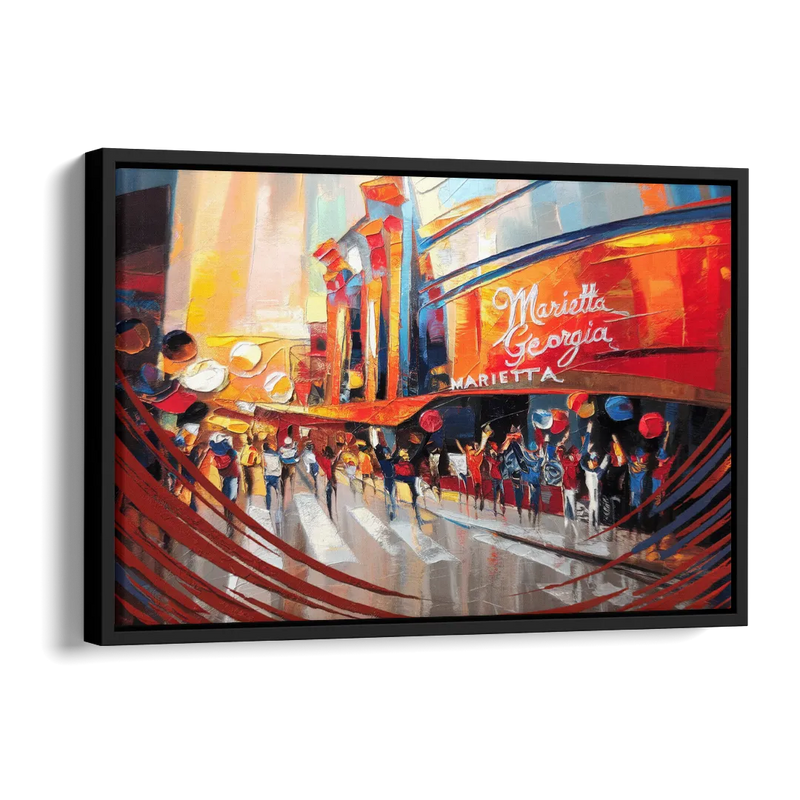 Marietta Braves Fan Tribute Side - Black Canvas Wall Art
