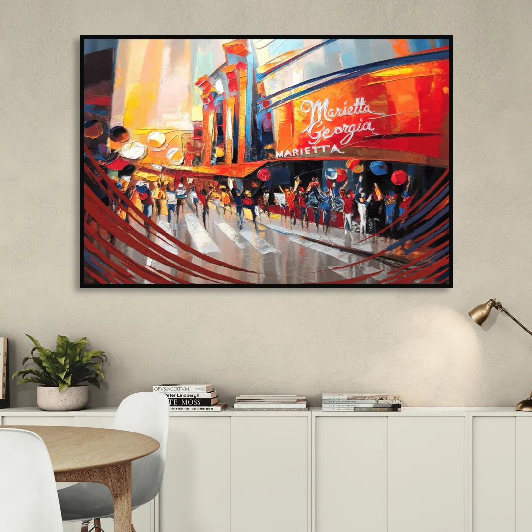 Marietta Braves Fan Tribute Living Room - Black Canvas Wall Art