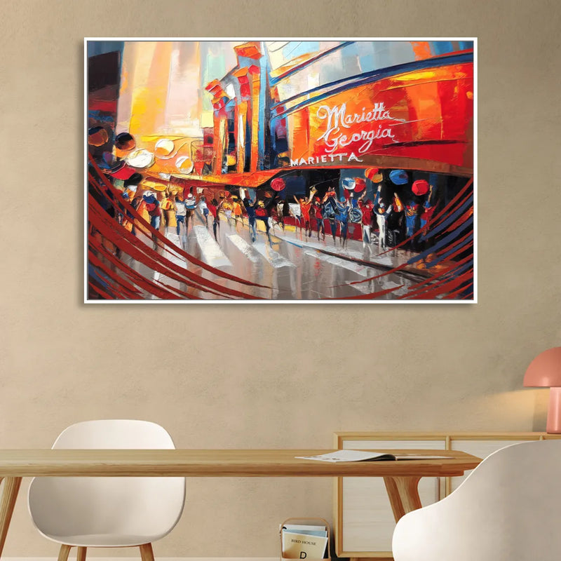 Marietta Braves Fan Tribute Sitting Room - White Canvas Wall Art