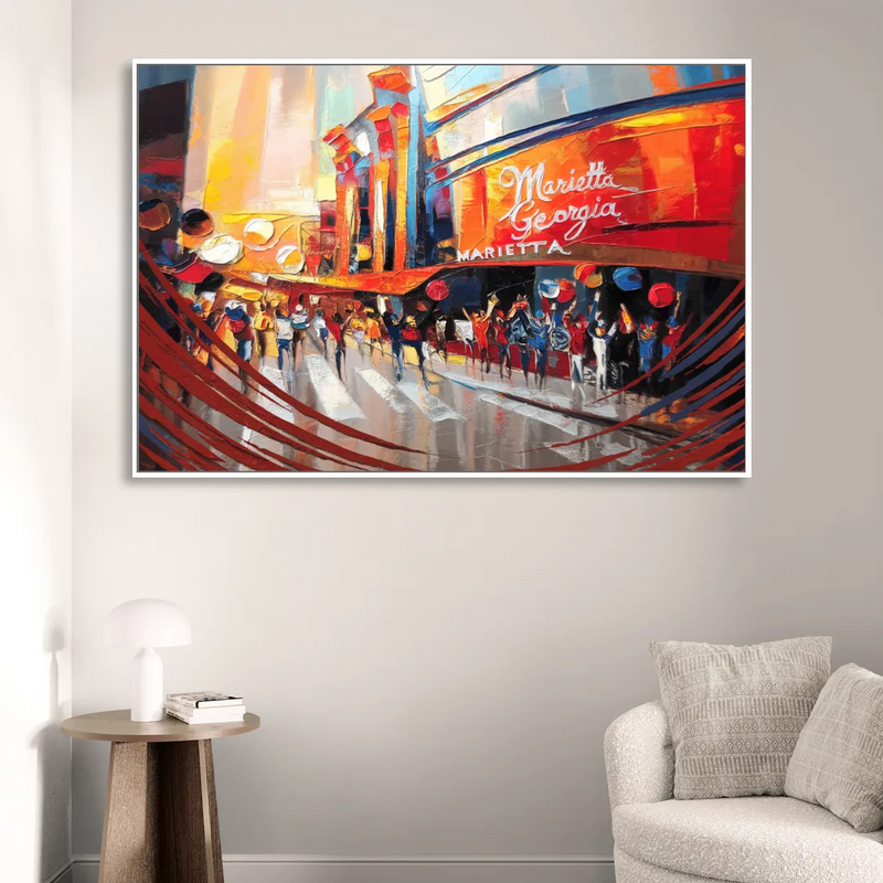 Marietta Braves Fan Tribute Living Room - White Canvas Wall Art