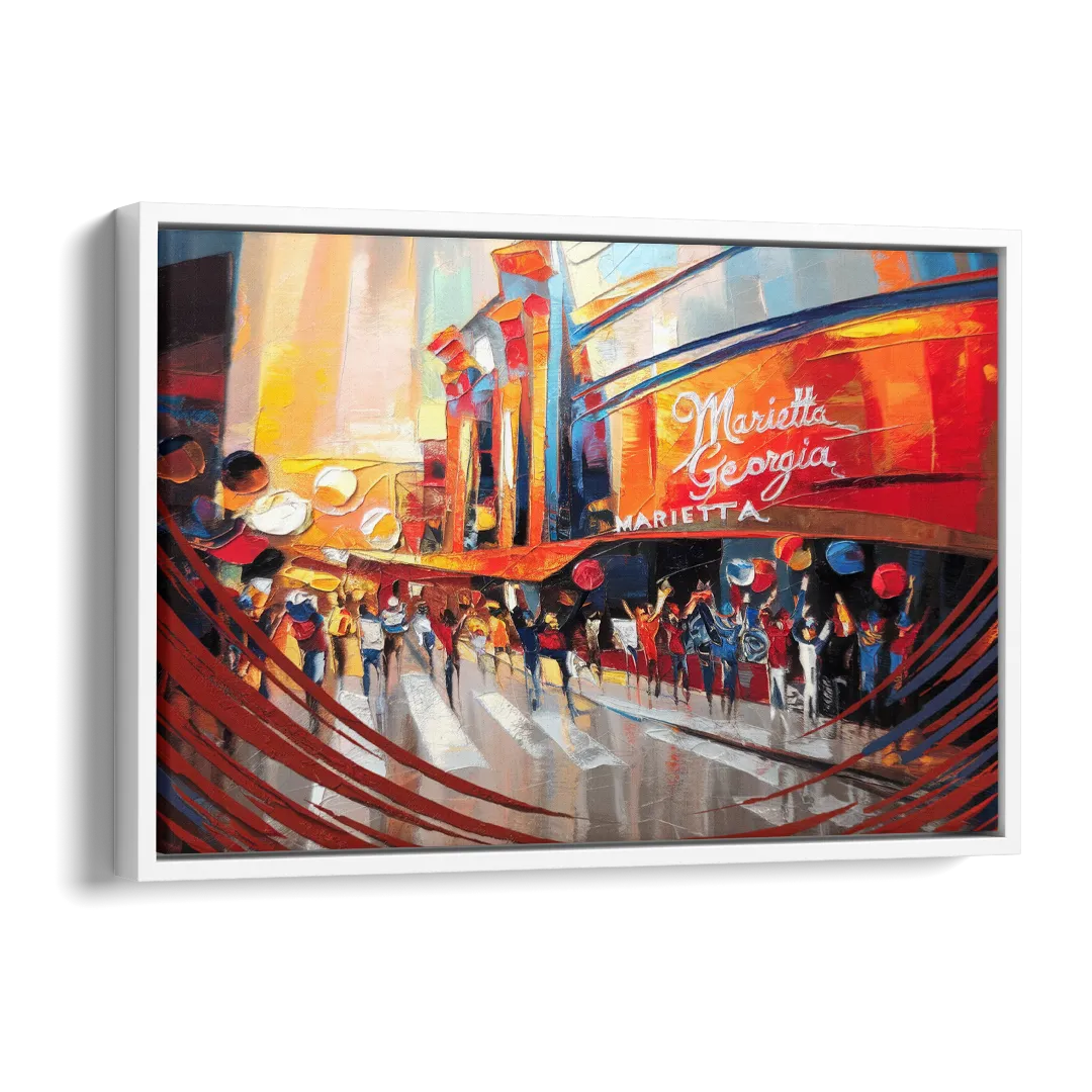 Marietta Braves Fan Tribute Side - White Canvas Wall Art