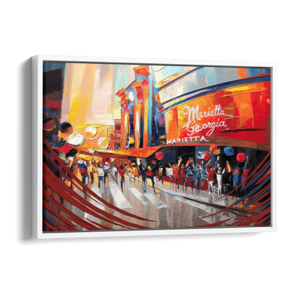 Marietta Braves Fan Tribute Side - White Canvas Wall Art