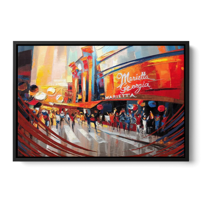 Marietta Braves Fan Tribute Front - Black Canvas Wall Art