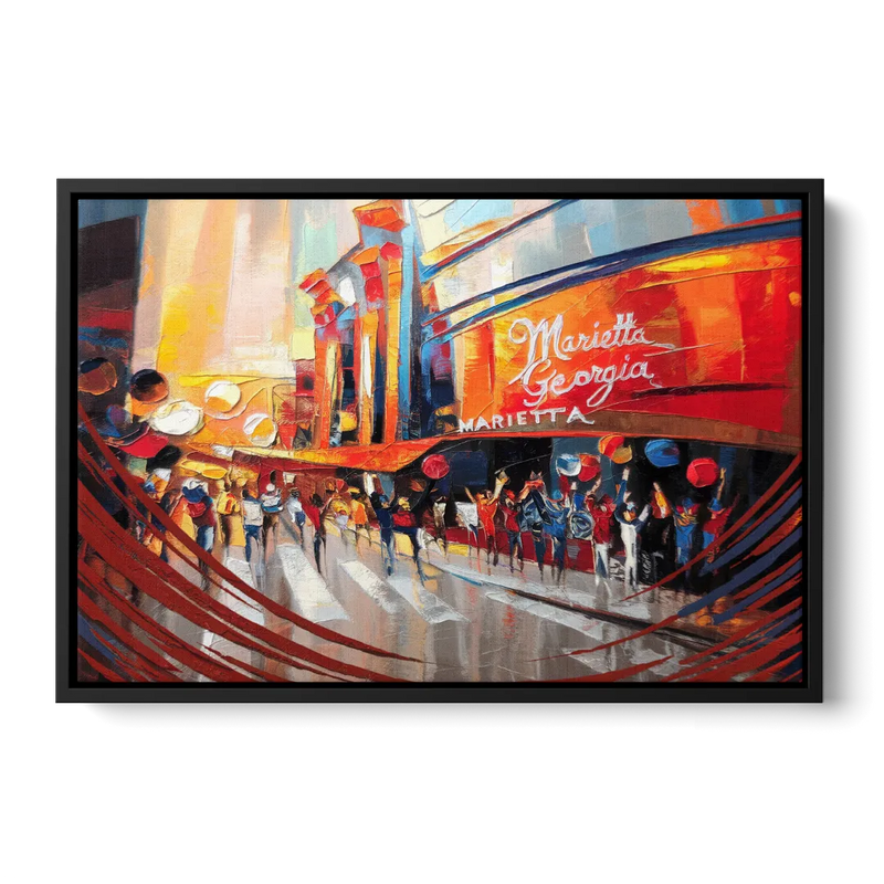 Marietta Braves Fan Tribute Front - Black Canvas Wall Art