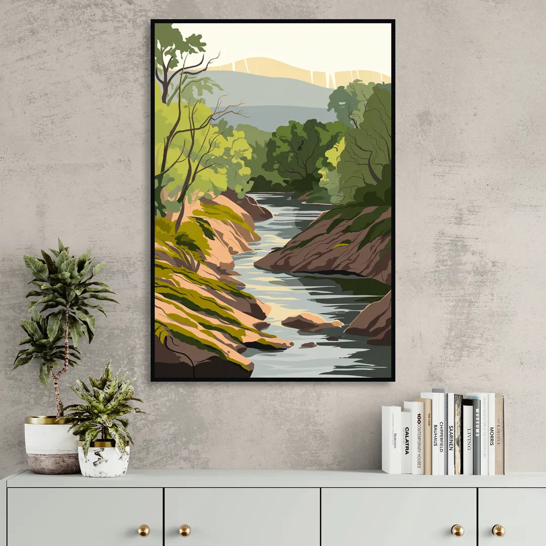 Marietta Chattahoochee River Sitting Room - Black Canvas Wall Art
