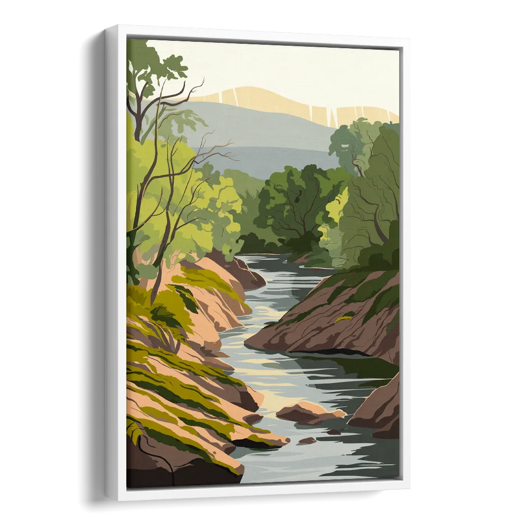 Marietta Chattahoochee River Side - White Canvas Wall Art