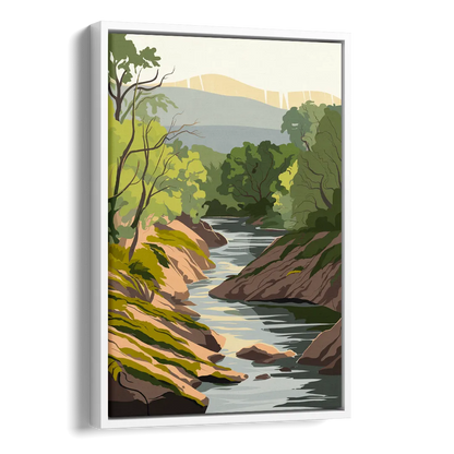 Marietta Chattahoochee River Side - White Canvas Wall Art
