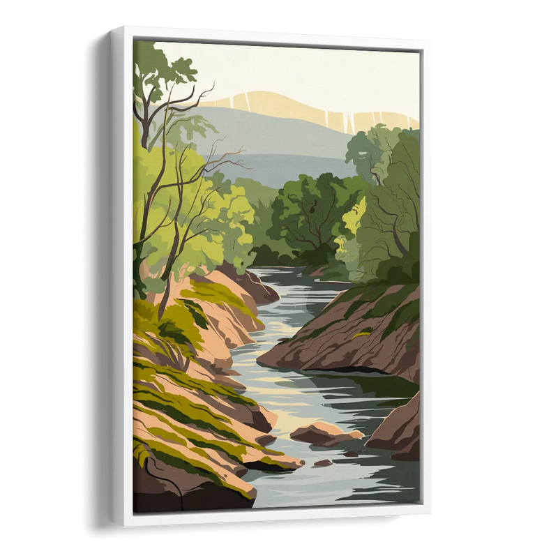 Marietta Chattahoochee River Side - White Canvas Wall Art