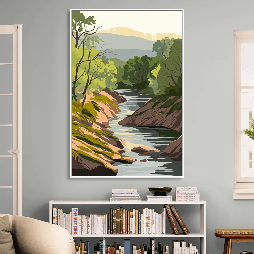 Marietta Chattahoochee River Sitting Room - White Canvas Wall Art