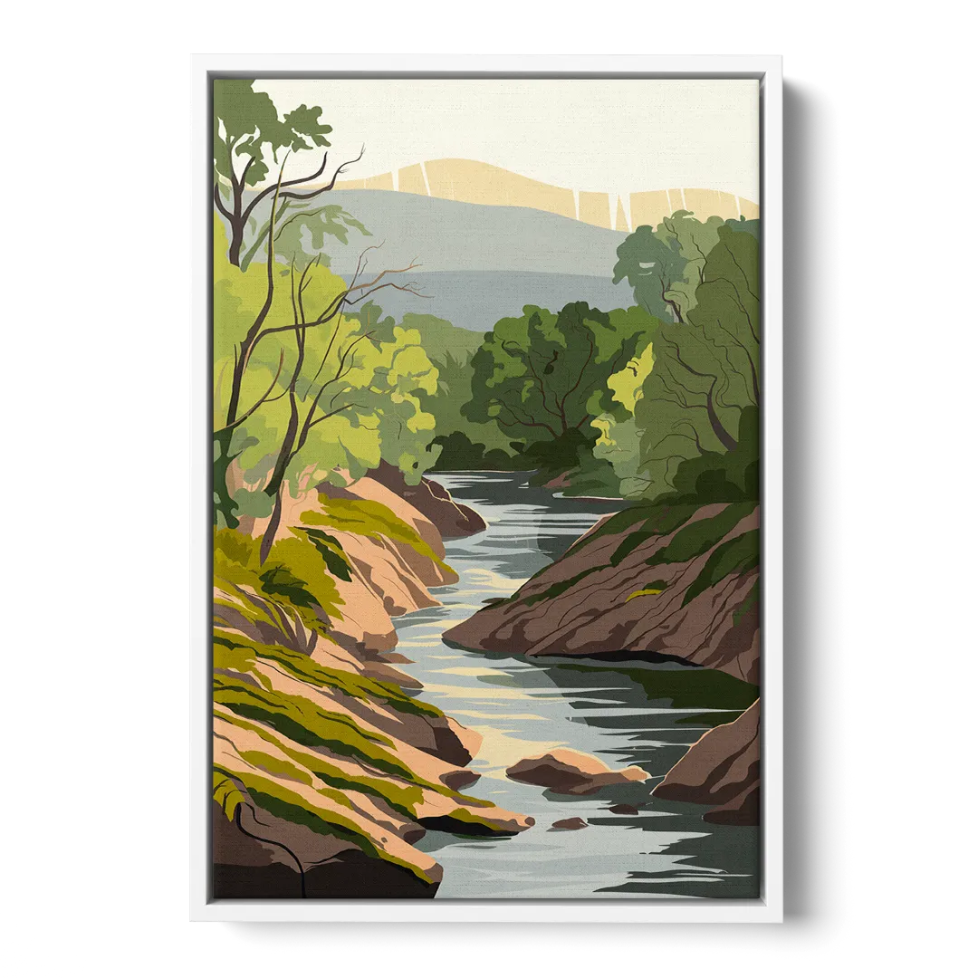 Marietta Chattahoochee River Front - White Canvas Wall Art
