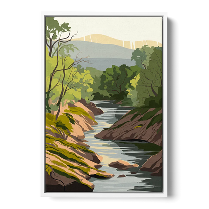 Marietta Chattahoochee River Front - White Canvas Wall Art