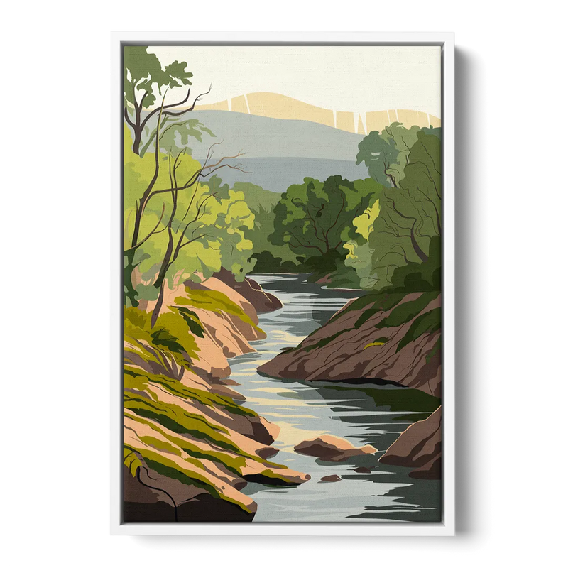 Marietta Chattahoochee River Front - White Canvas Wall Art
