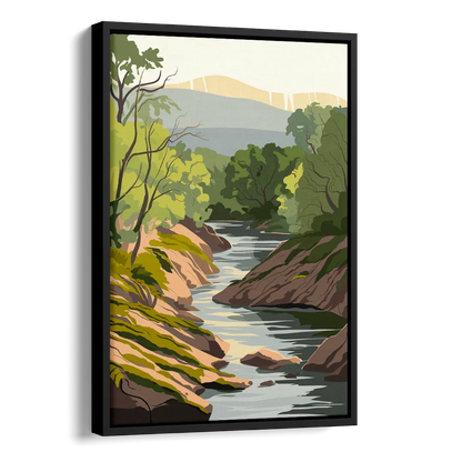 Marietta Chattahoochee River Side - Black Canvas Wall Art
