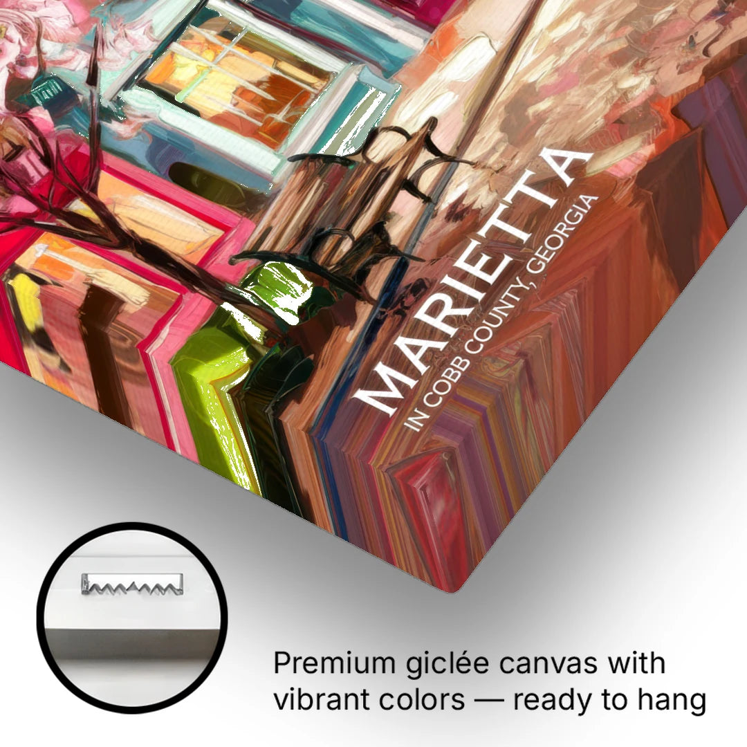 Marietta Cobb County Scenes - Canvas Wall Art - Gallery Wrap Corner