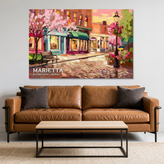 Marietta Cobb County Scenes - Canvas Wall Art - Sofa - 60x40