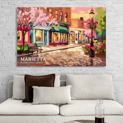 Marietta Cobb County Scenes Sitting Room - Canvas Wall Art