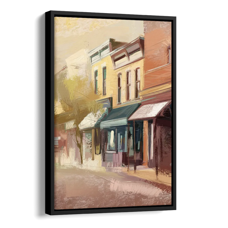 Marietta Historic Downtown Side - Black Canvas Wall Art